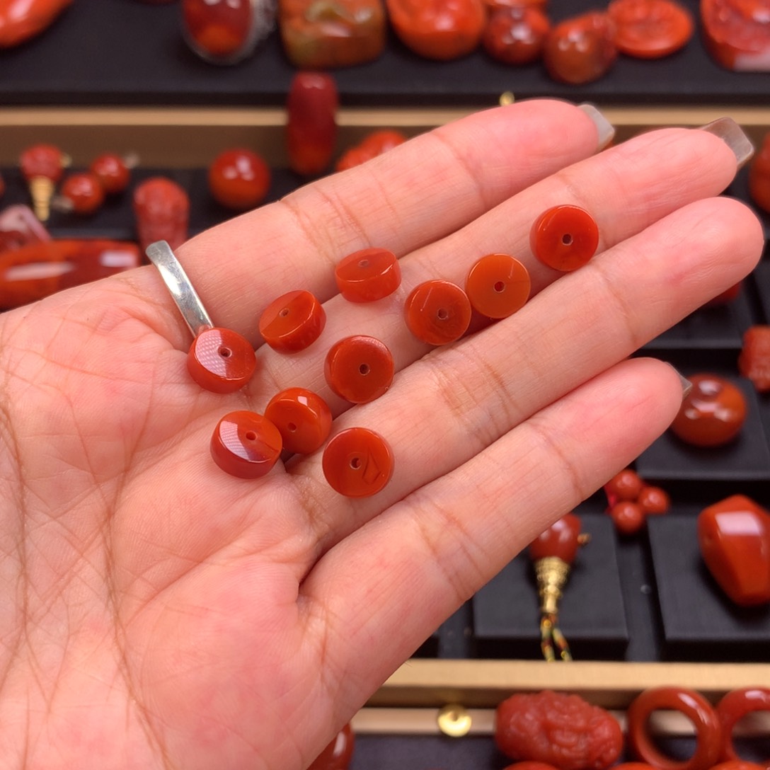 未镶嵌直切隔片8mm南红玛瑙木**堂