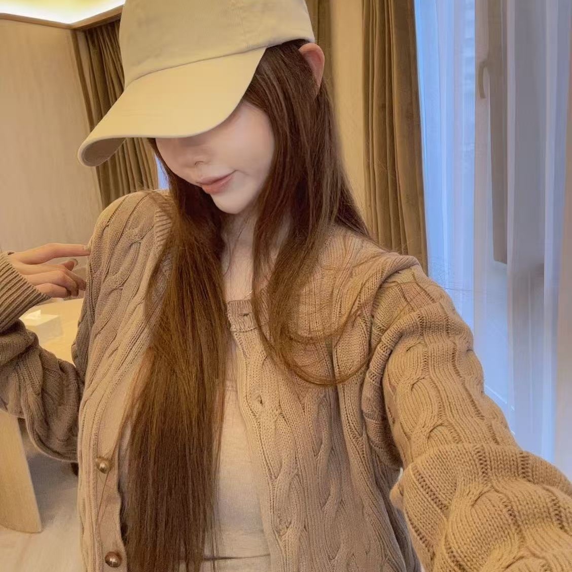 秋冬新款绵纯色麻花软糯老钱风针织开衫针织衫毛衣针织衫休闲/8