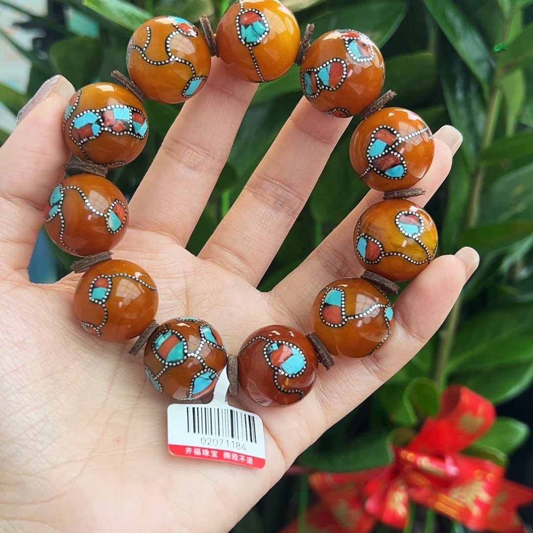 琥珀手链未镶嵌21m多样性发其一