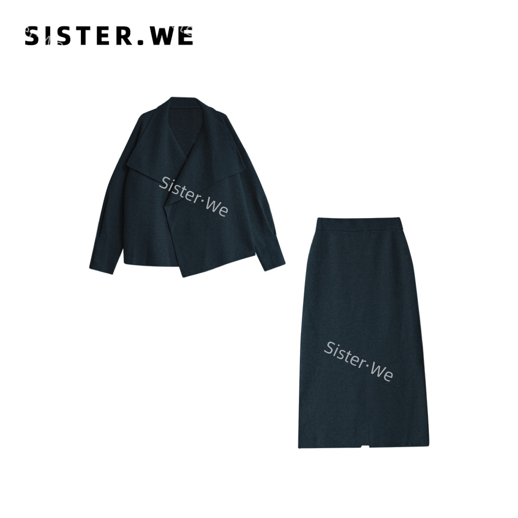 薇姐【云漫】Sister·We翻领设计不规则斗篷+半裙套装 7230 带腰带