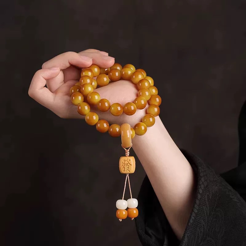 专属精品天然菩提栗子双圈男女盘玩手持文玩手串