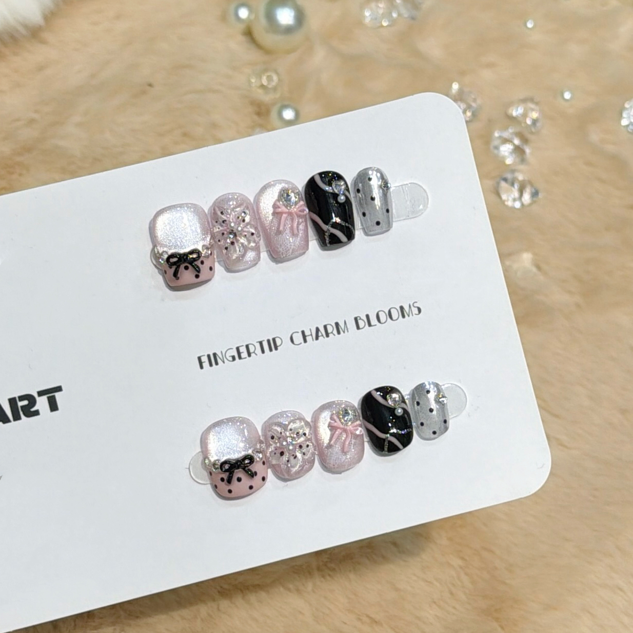 【蜜糖波波】纯手工穿戴甲高质感纯手工猫眼可重复佩戴穿戴式美甲