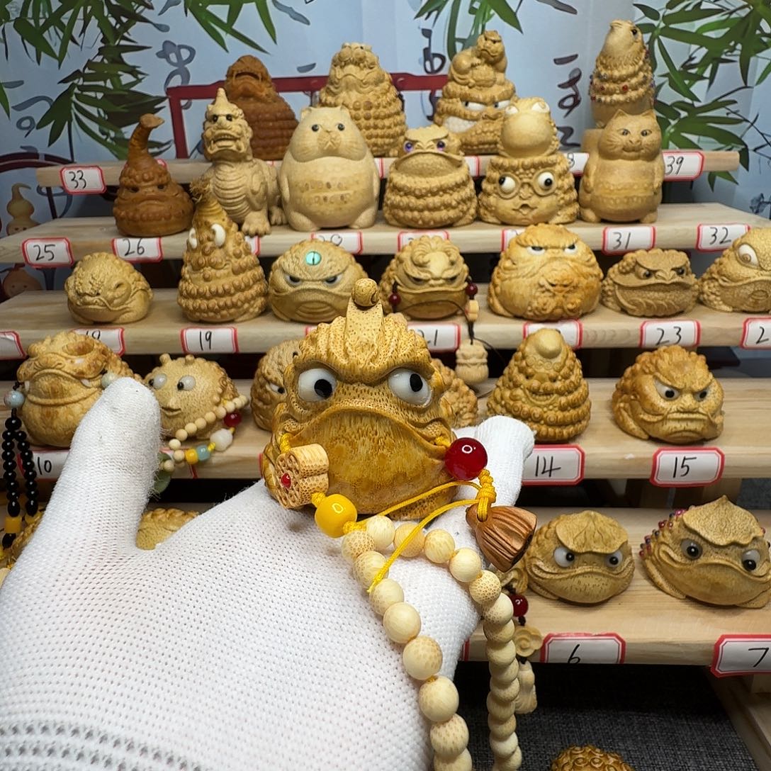 骗***根竹竹根雕手工雕刻如意蟾