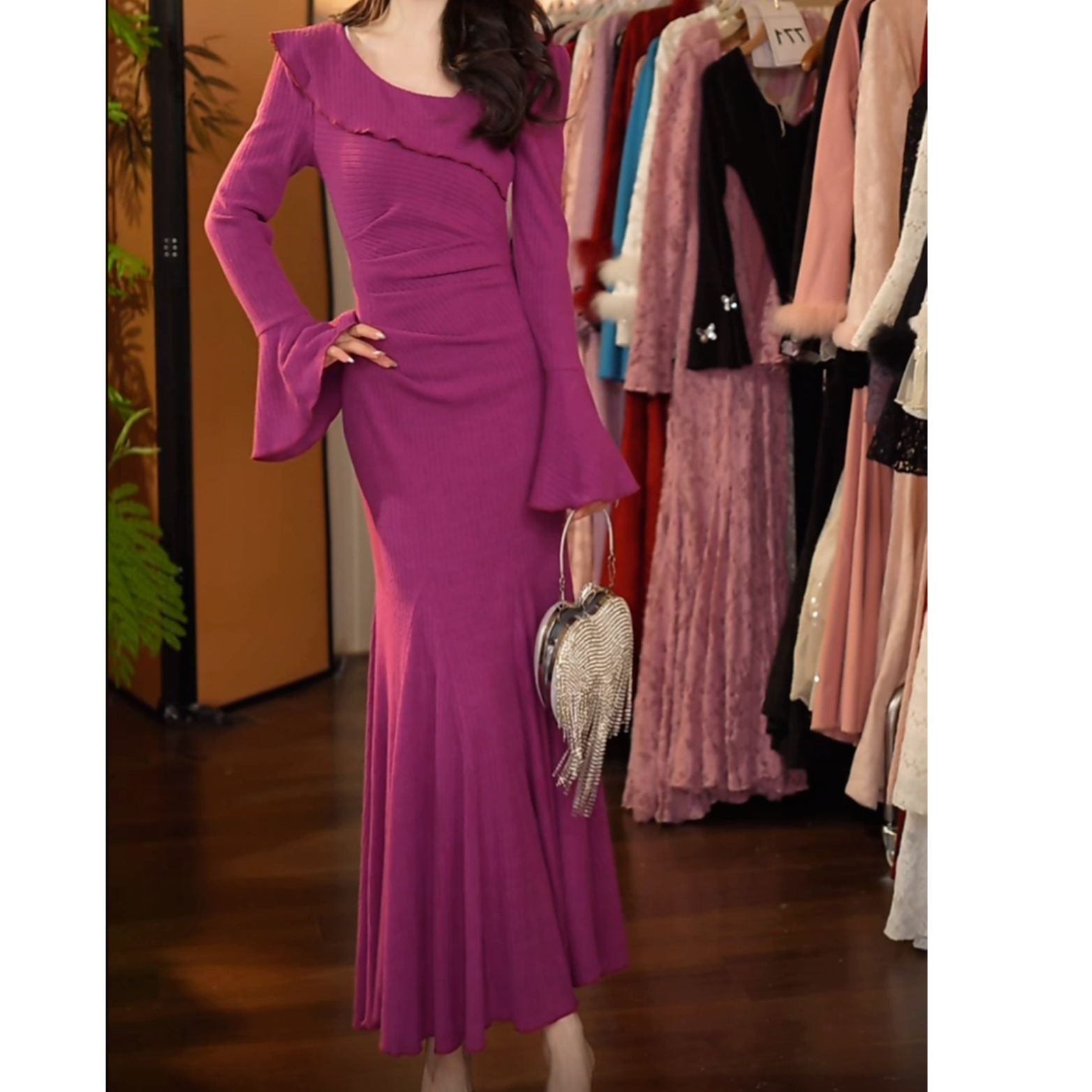 【七姐原创】-781紫嫣朦胧连衣裙-N552