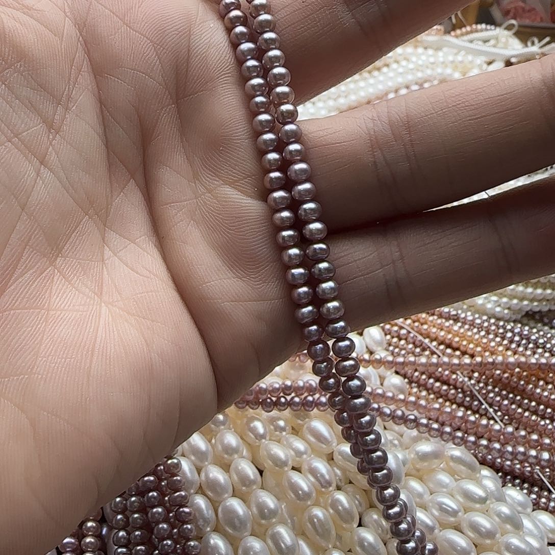 ****星未镶嵌半成品淡水珍珠卡4紫色