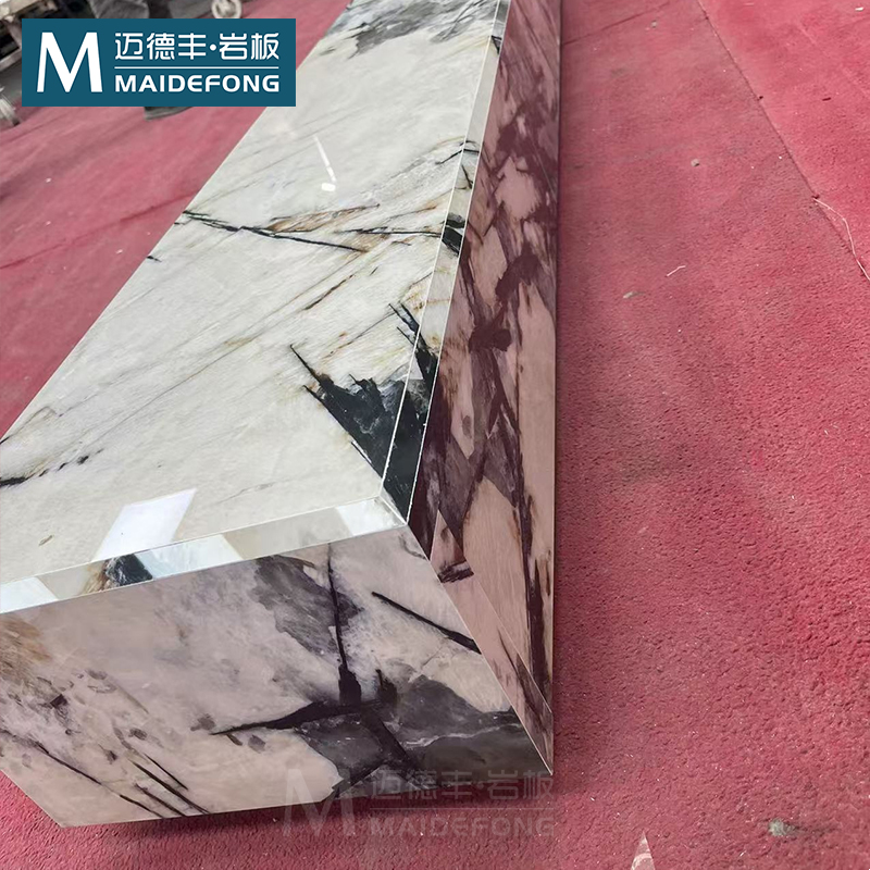 法式轻奢钻石角岩板电视柜落地地柜现代背景墙岩板地台茶几定制