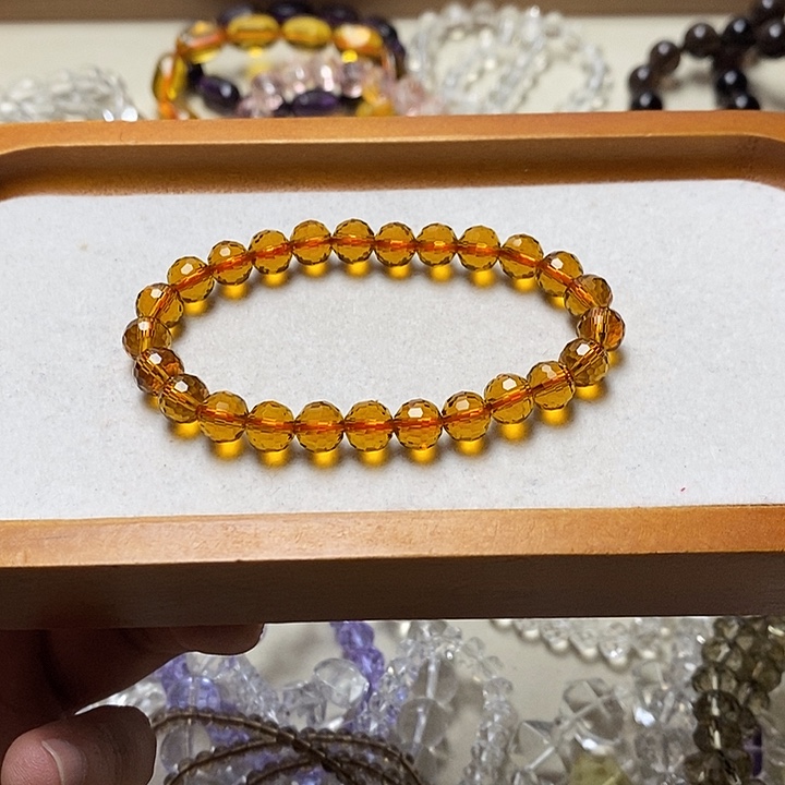 非金属卡8mm刻面老姜黄 