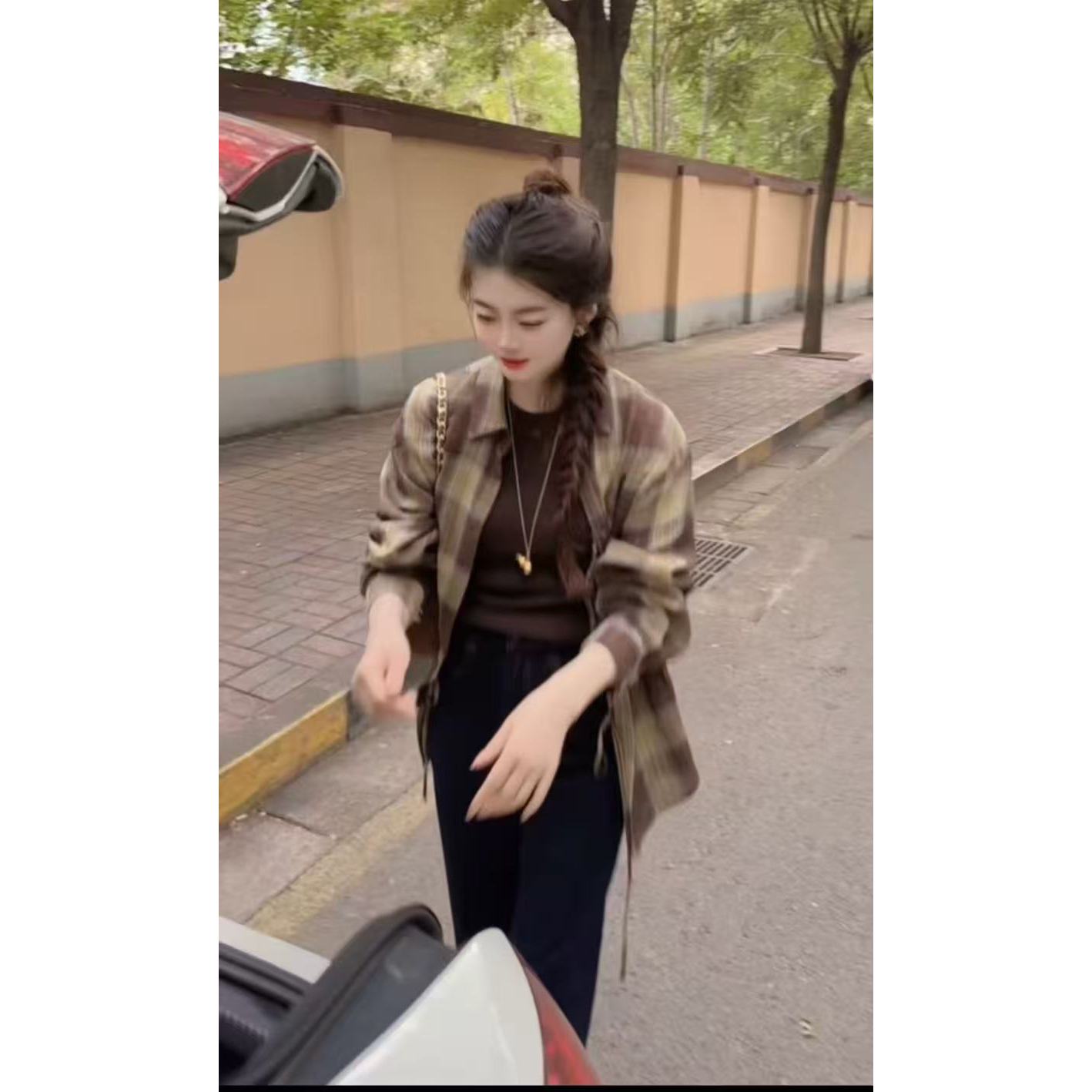 『摩卡格子J』A时尚气质百搭 衬衫 89865