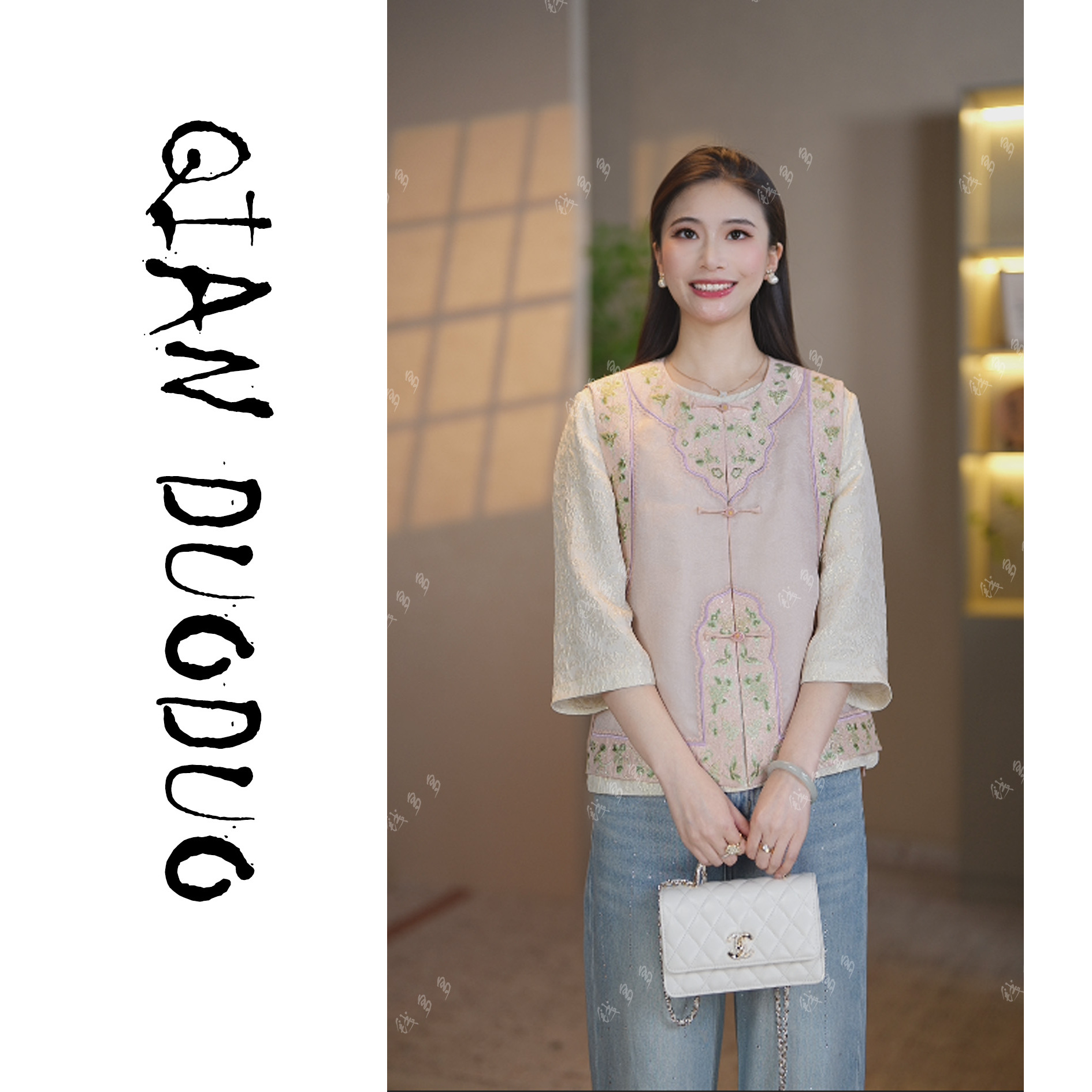 绸缘【桃园春色】夏季新款时尚百搭新中式马甲MJX67181668