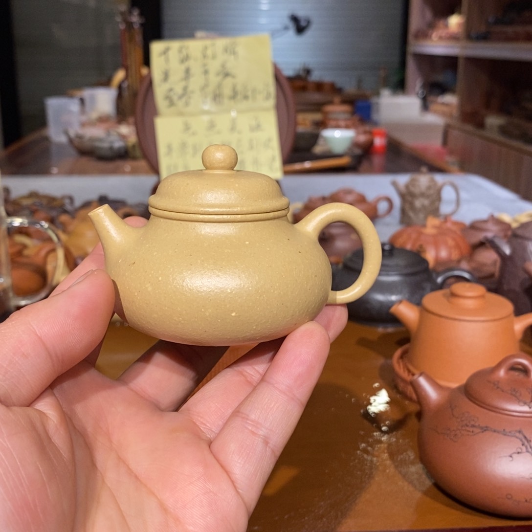 紫砂茶壶原矿本山绿泥之梨皮绿泥小容天110cc