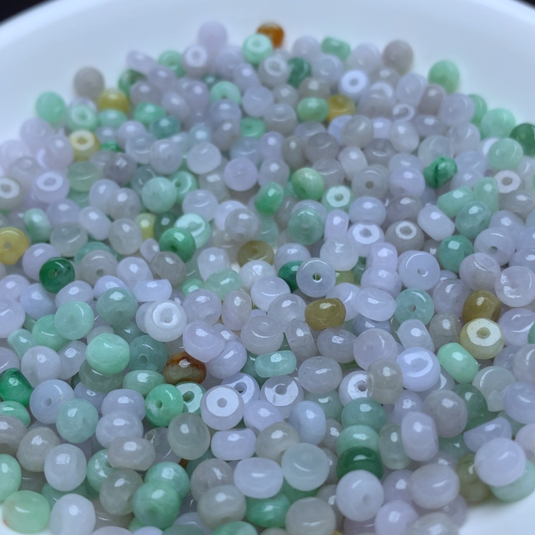 【闪购商品】翡翠手链未镶嵌卡2.8乘4.5冰三彩算盘70个