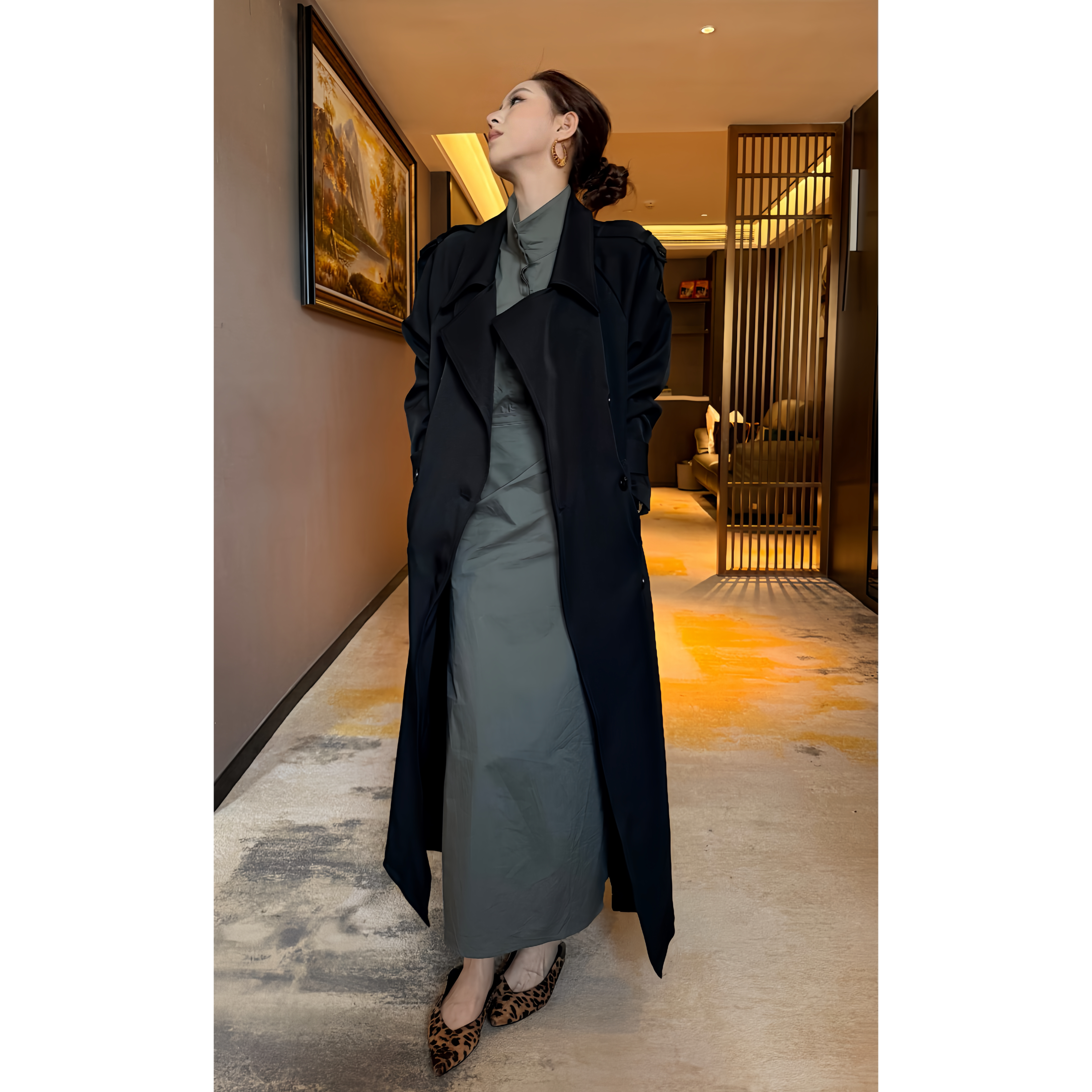 【娇娇私服定制】新款时尚中长款风衣外套82007#