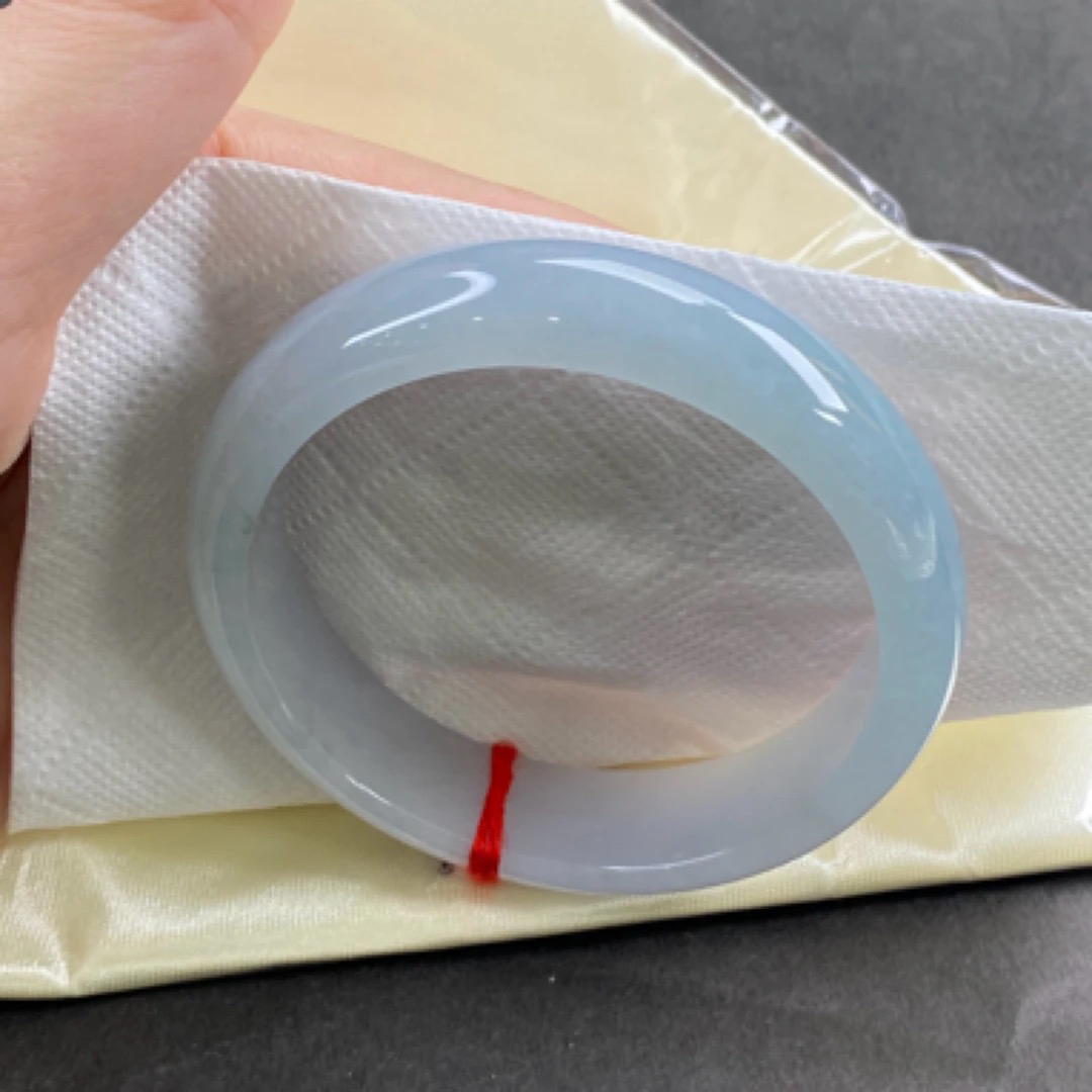 翡翠手镯冰晴半山水57.7圈口