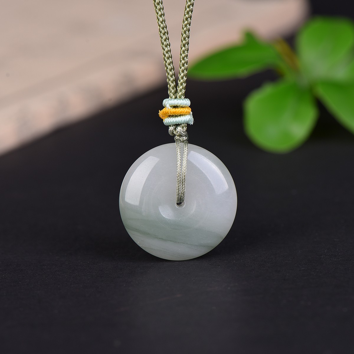 （26mm）天山翠平安扣金丝玉吊坠成品多样性发货拍一发一