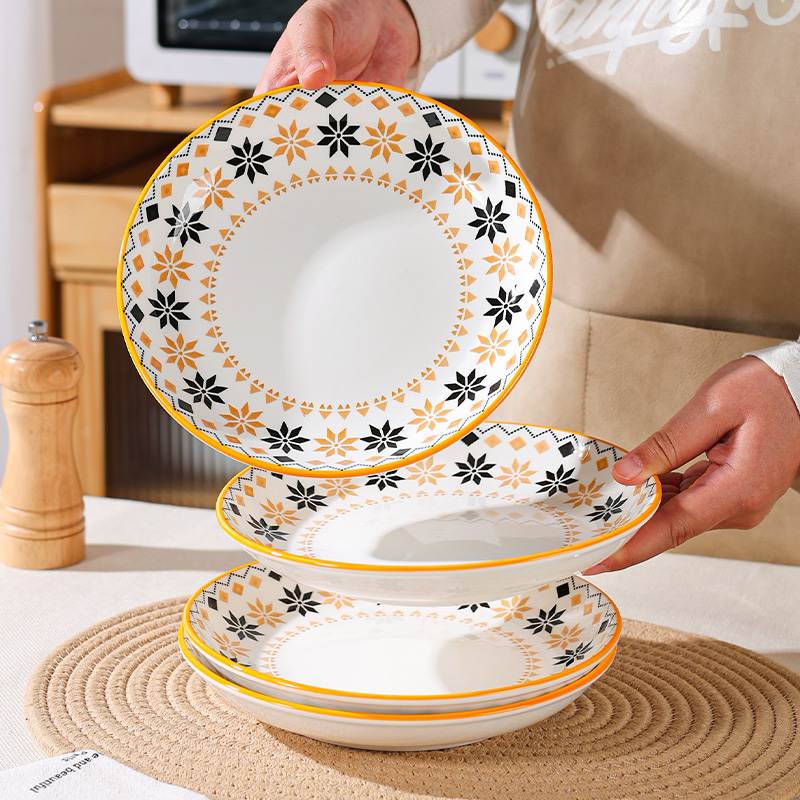 网红创意波西米亚系列餐盘 8英寸20CM到手四只家用釉下彩餐盘
