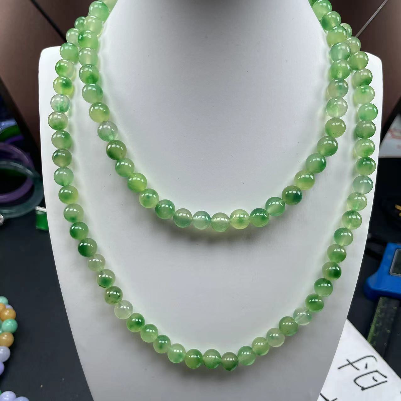 A84飘花绿8mm项链108时尚百搭男女款多样发货其一