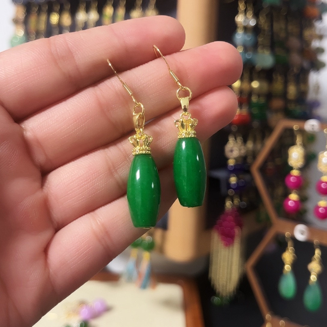 锆石纯铜925银耳饰