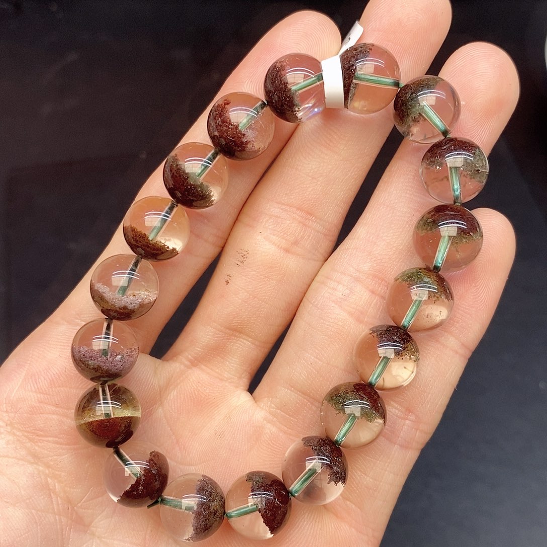 水晶手链未镶嵌46绿幽灵11mm