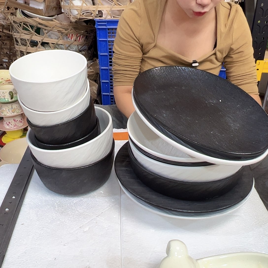 摆件潮州陶瓷餐具微瑕14件套