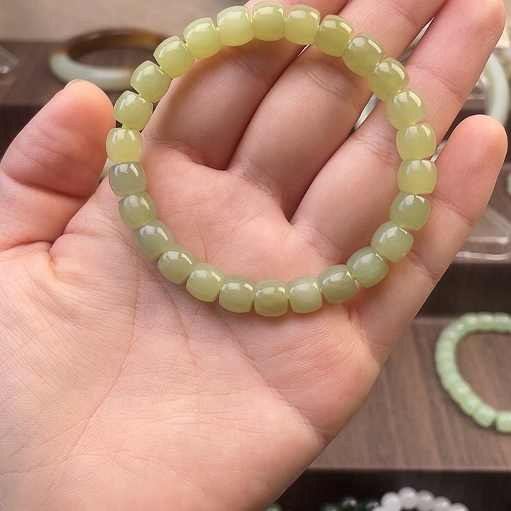 手串未镶嵌和田玉和田玉的黄口手串