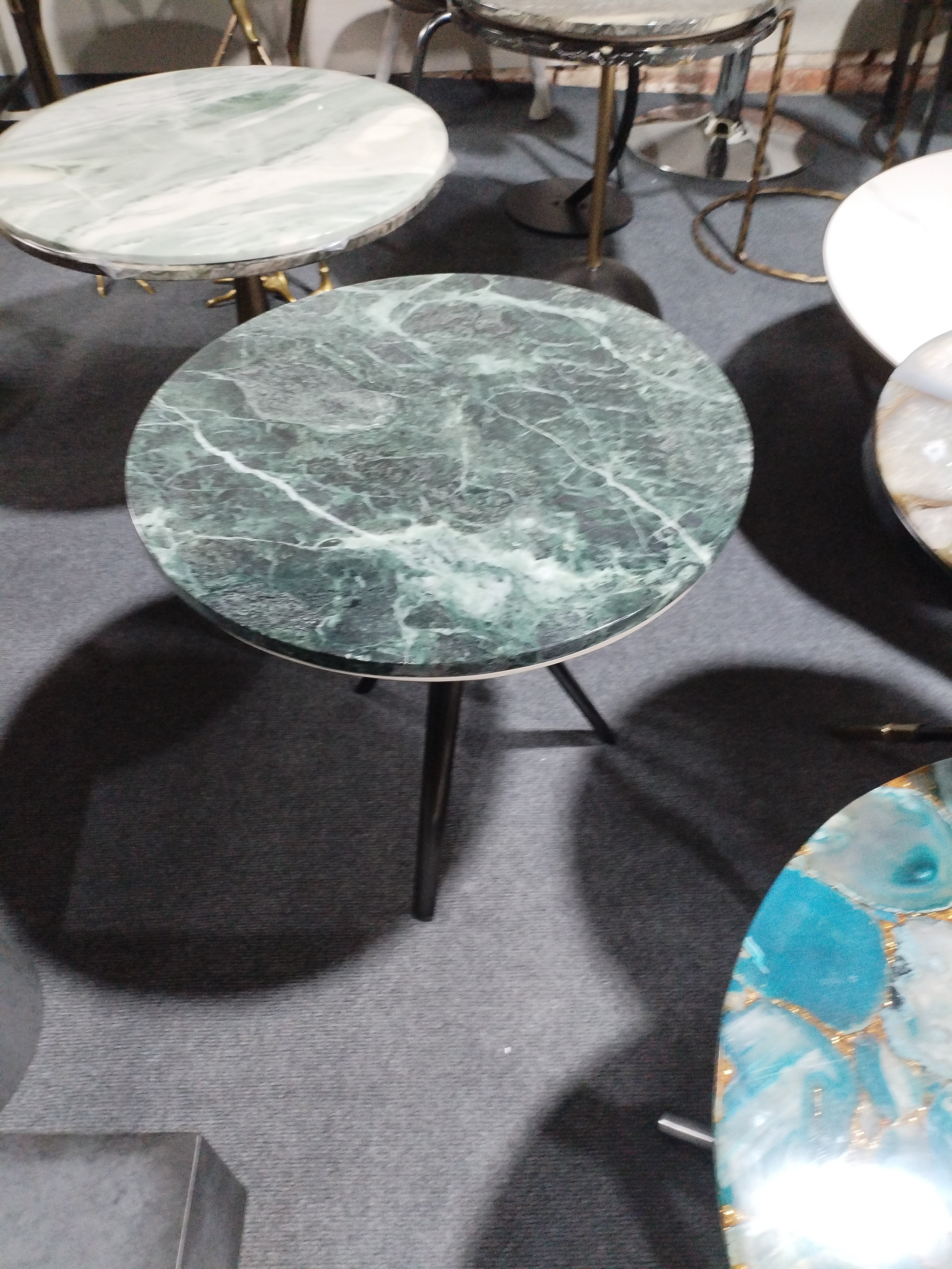 设计师风格奢石50*50客厅阳台小茶几圆形家用（普拉达绿）