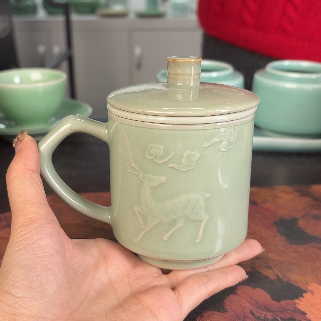 龙泉云间青瓷小米茶器