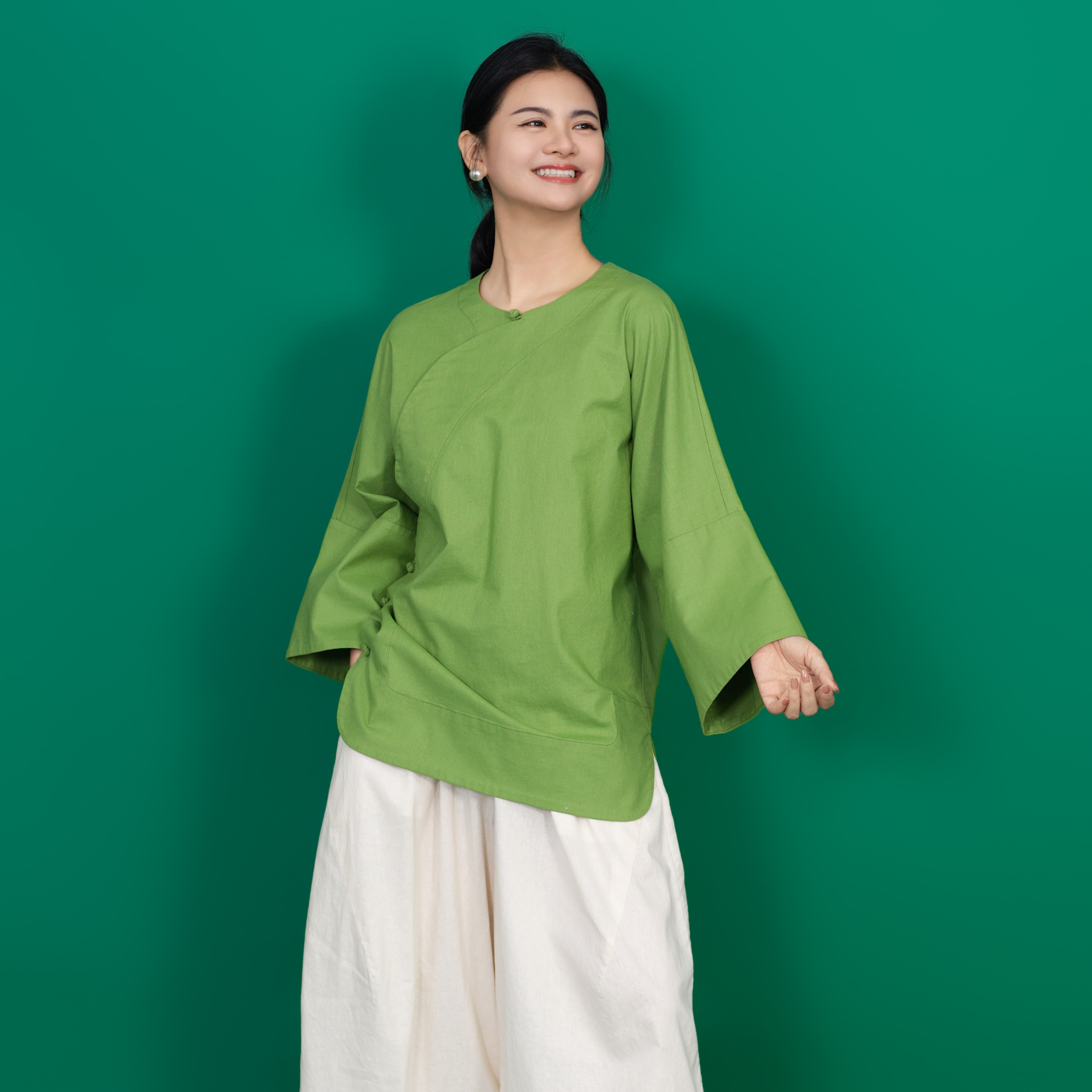 【简出】新中式国风亚麻简约禅意上衣宽松百搭夏季250343