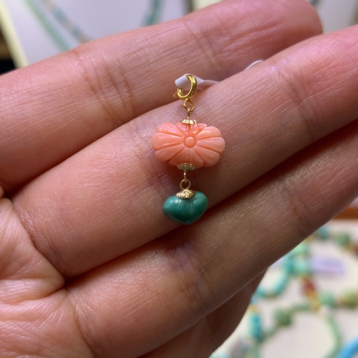 绿松石18K金镶嵌滴流