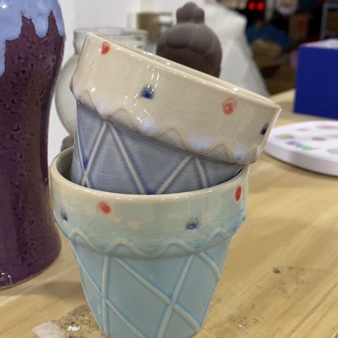 陶瓷冰淇淋紫色，蓝色212113133