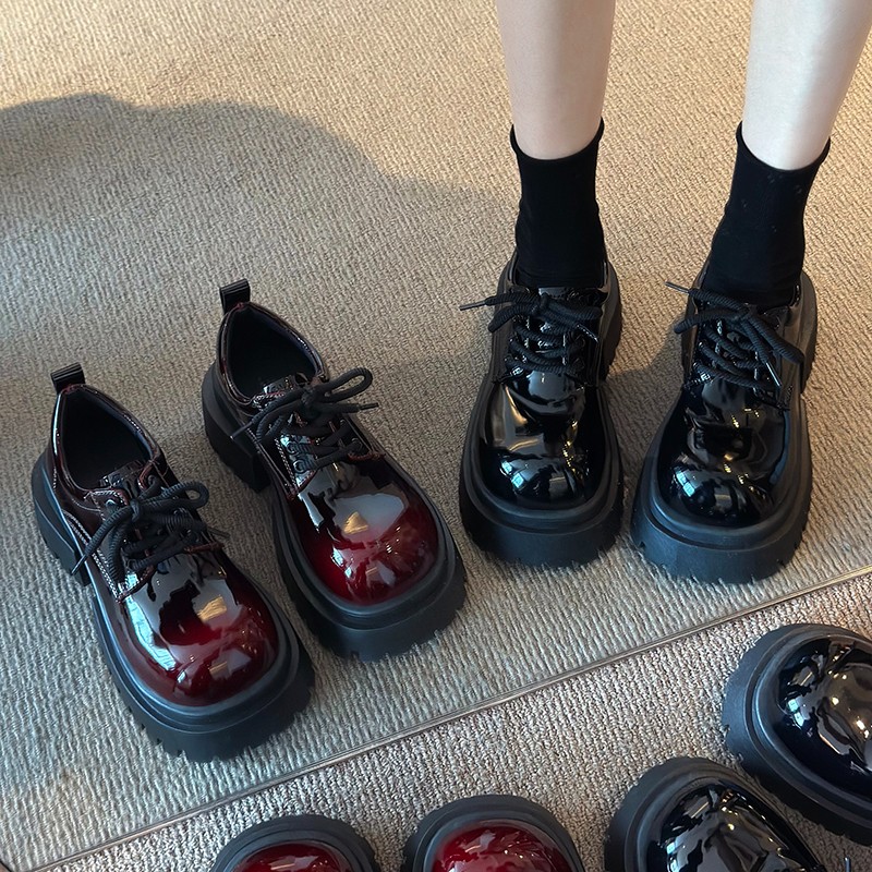 小众英伦乐福鞋鞋子复古增高单鞋拼色2026春季新款防水台小皮鞋