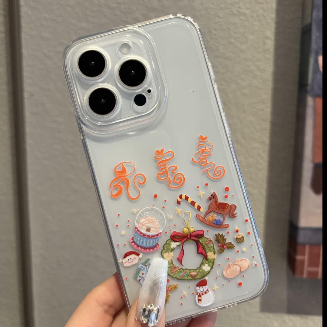 适用于「苹果/华为/小米/OPPO」蒙元素民族风透明壳网红镜头全包