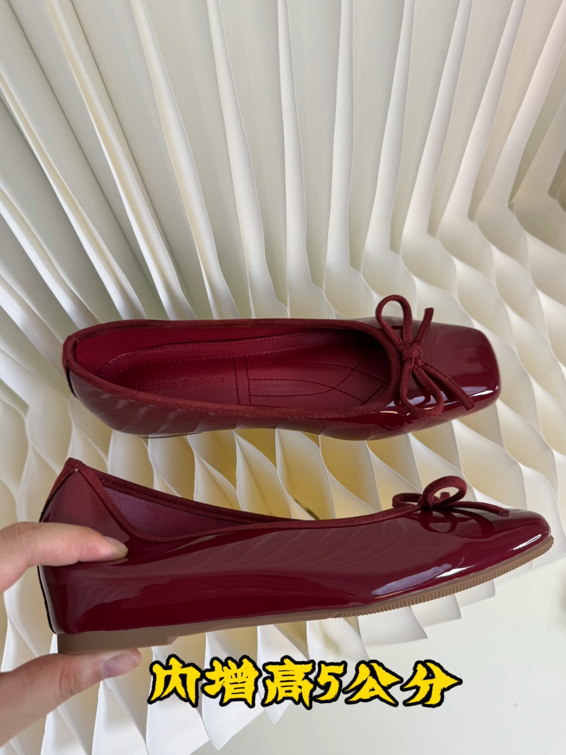 新款法式小个子内增高芭蕾舞单鞋女玛丽珍高跟红色小皮鞋