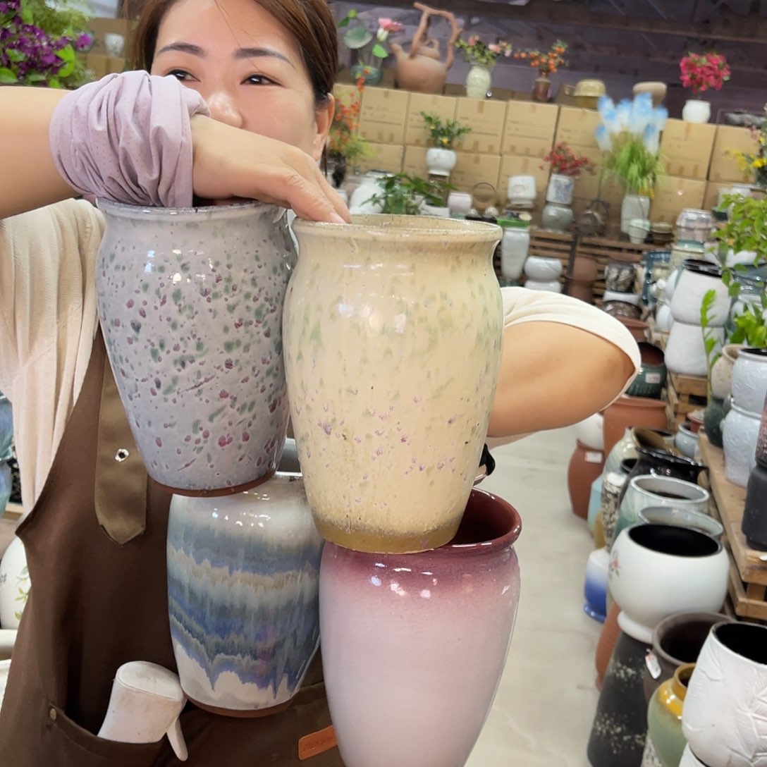 紫砂花盆高度20口径13厘米