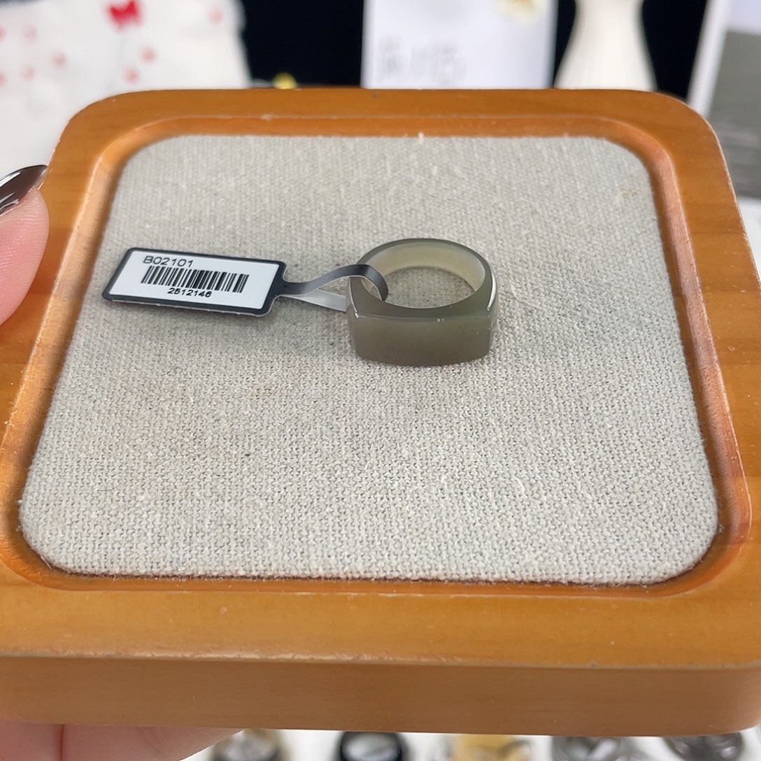 和田玉未镶嵌戒指Y17紫马鞍16.3不退换