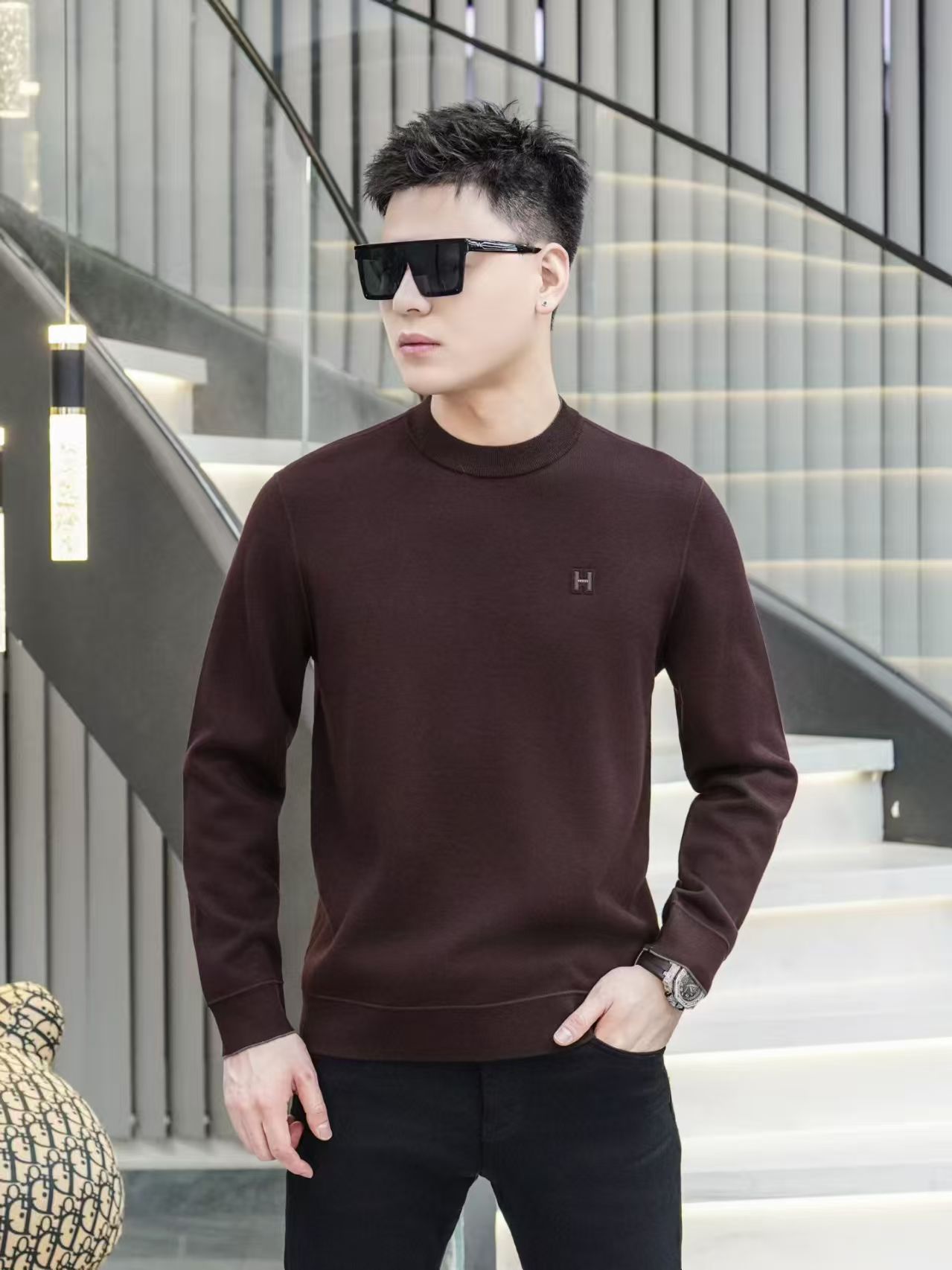   25年男士新款加绒毛衣H68