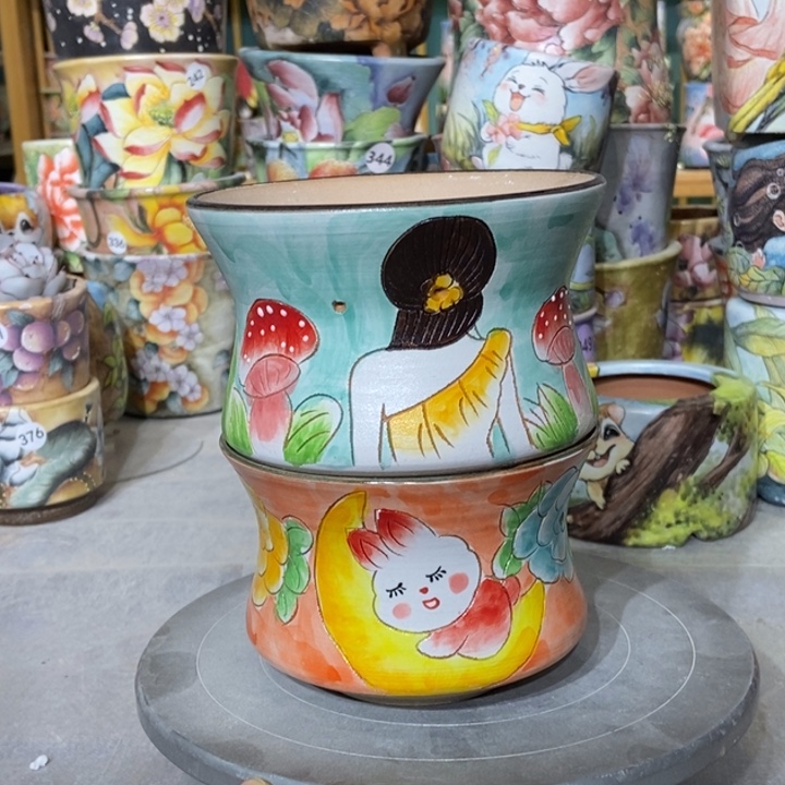 红陶景德镇艺术手绘作品