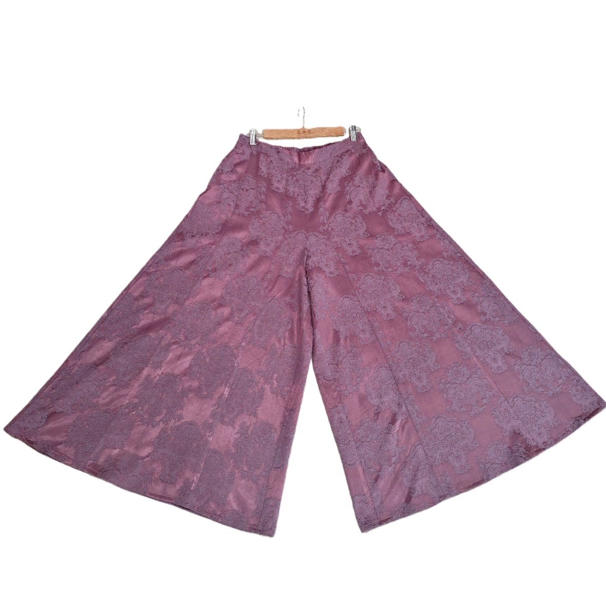 圆妲宝《紫气》飒气阔腿复古大甩裤禅意新中式高腰提花裙裤秋冬