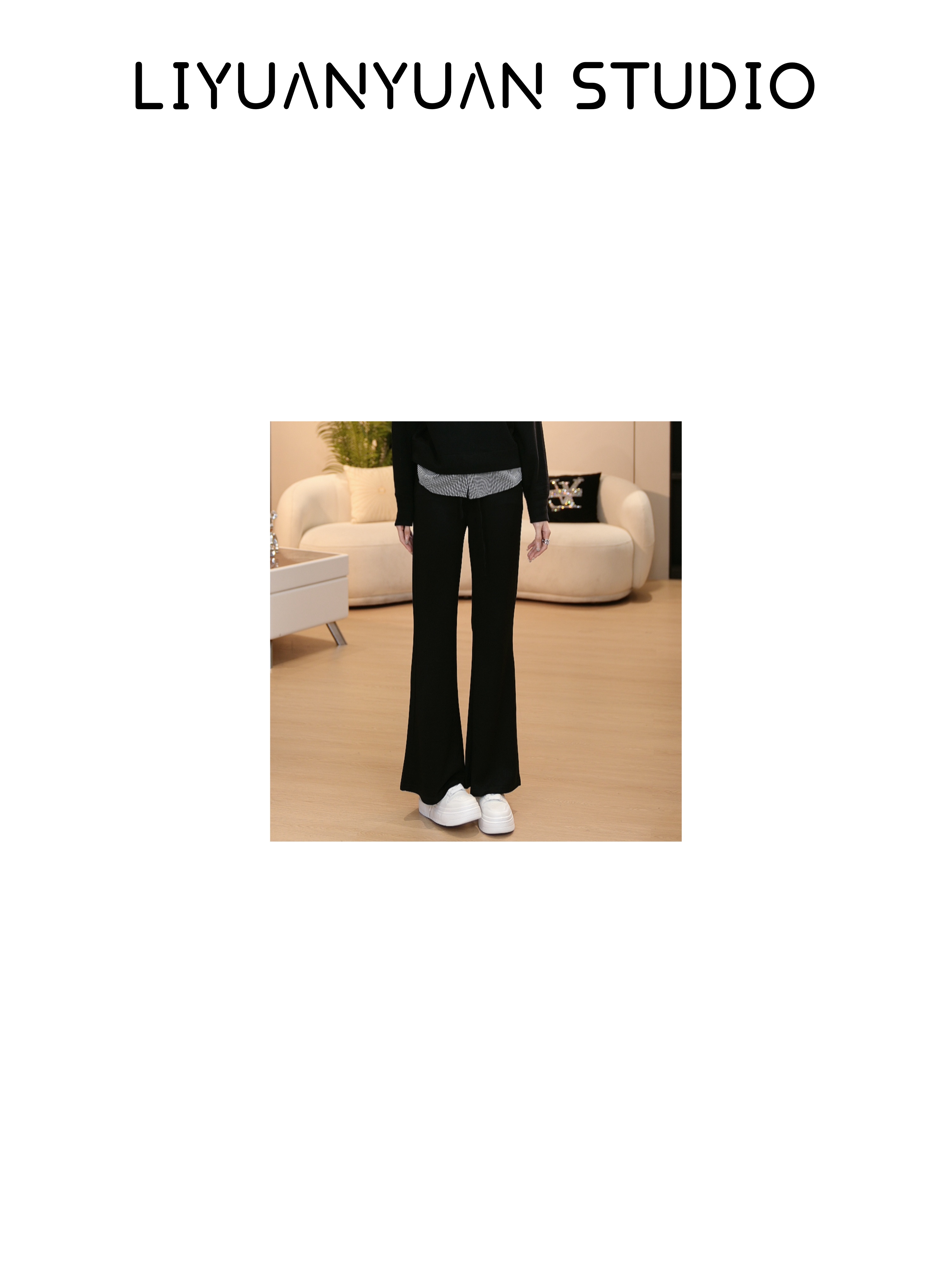 【元元】2025时尚设计版型 百搭气质直筒微喇裤显瘦 1371