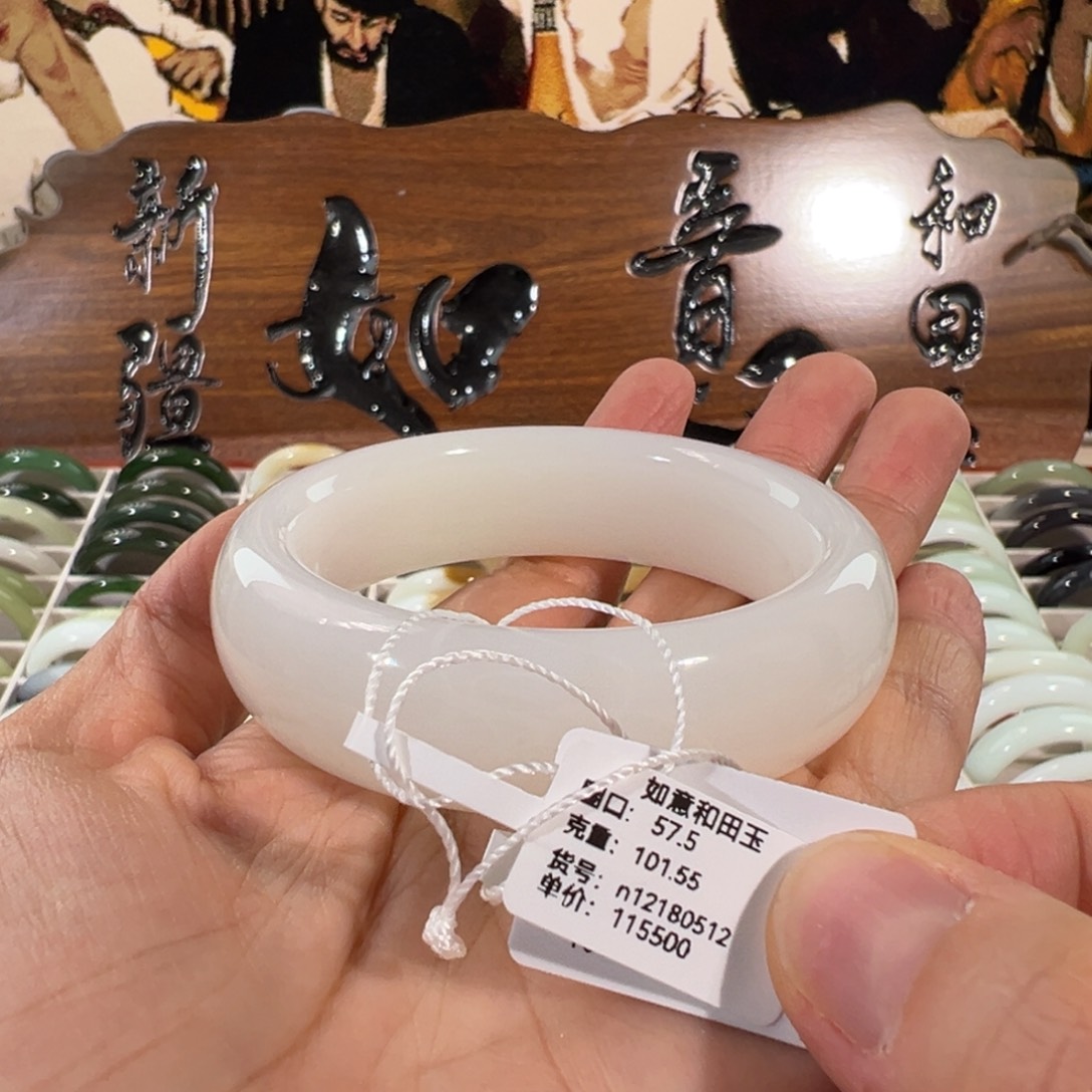 和田玉（白玉）未镶嵌手镯和田玉羊脂白玉女士手镯