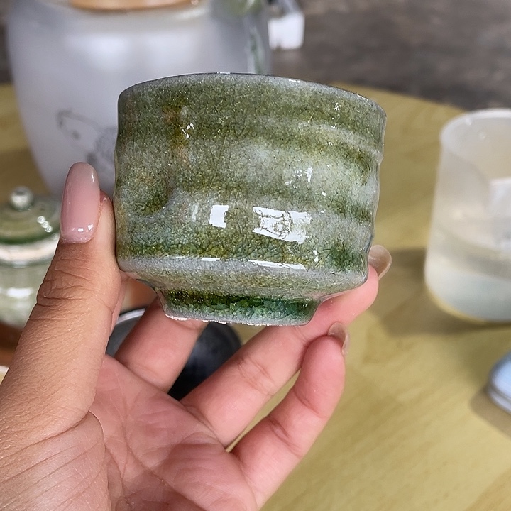 闲***庭浪鬼柴烧无我系列 杯 有裂不漏水