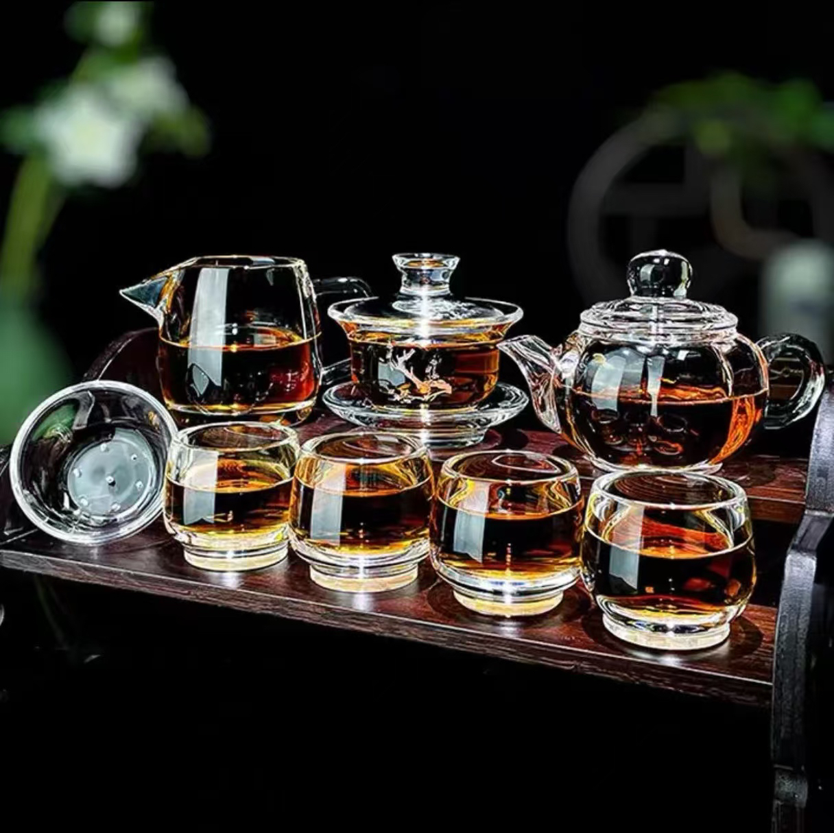 东海原矿水晶纯手工打磨制作高档茶具套装整套功夫茶具送礼套装