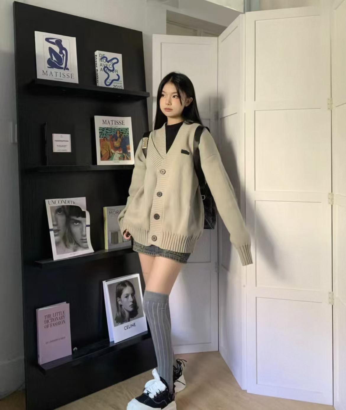 呆呆姐 BG家复古V领开衫加厚针织毛衣！超级百搭开衫毛衣！