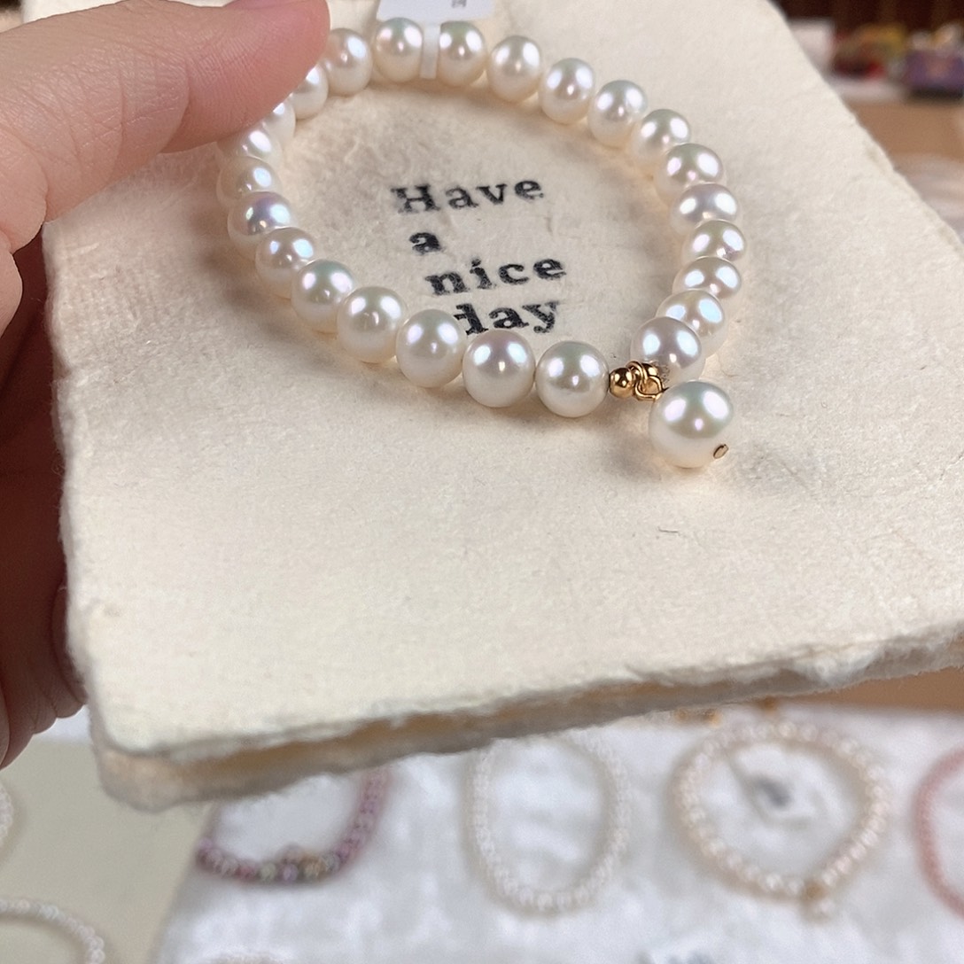 手绳淡水珍珠银S925镶嵌