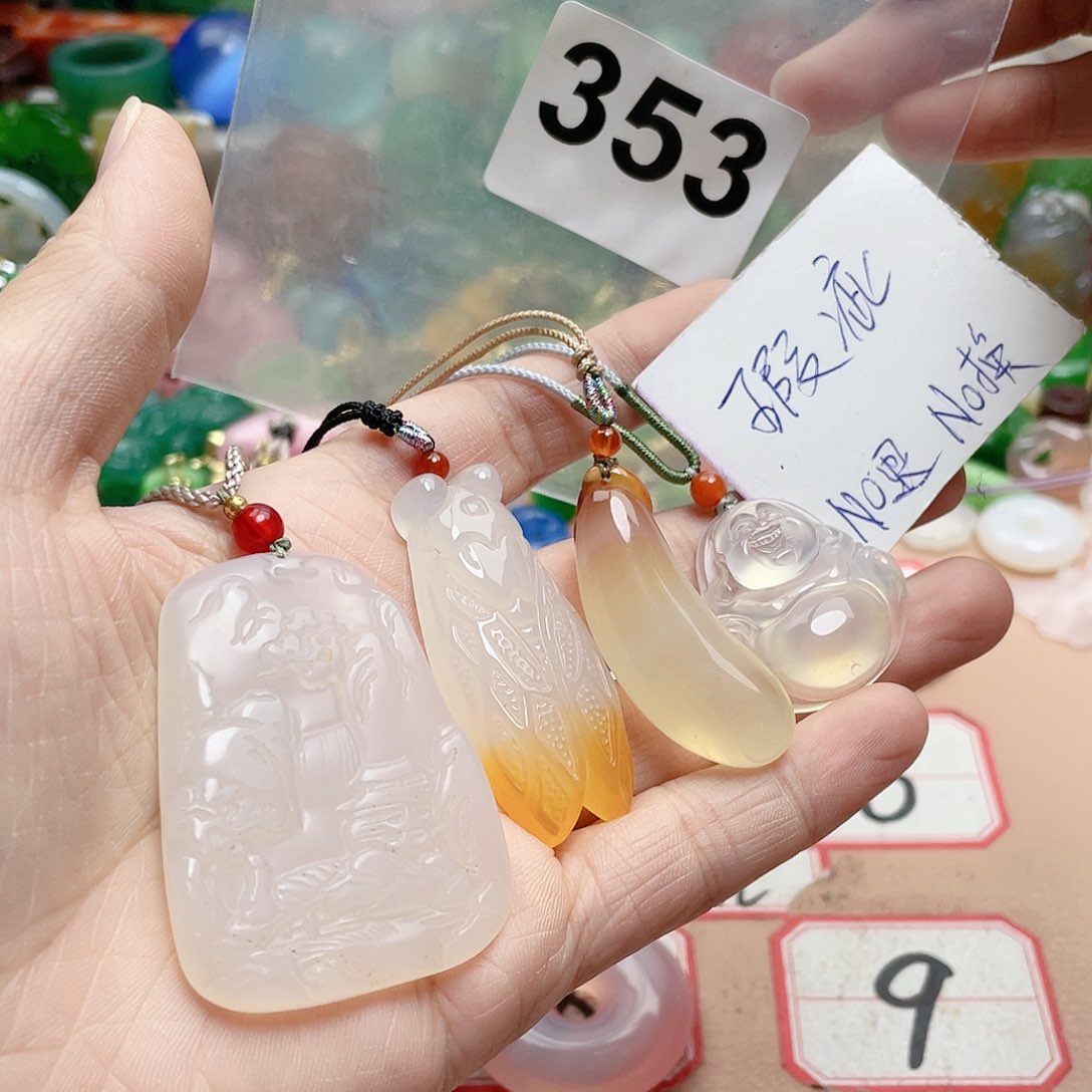 合金颈饰玛瑙/玉髓丹*鹤