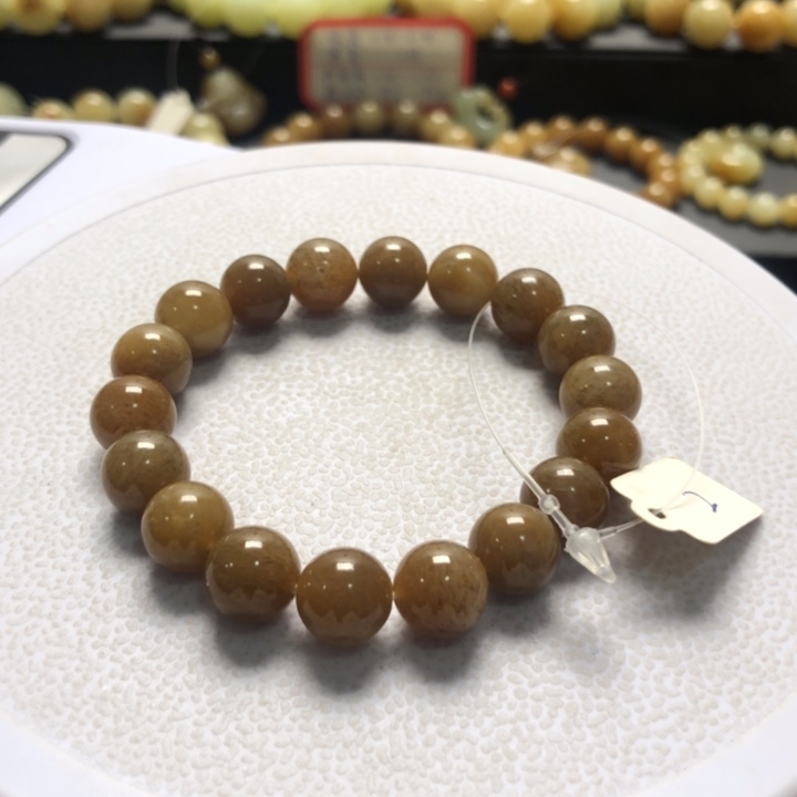 和田玉手串未镶嵌卡10