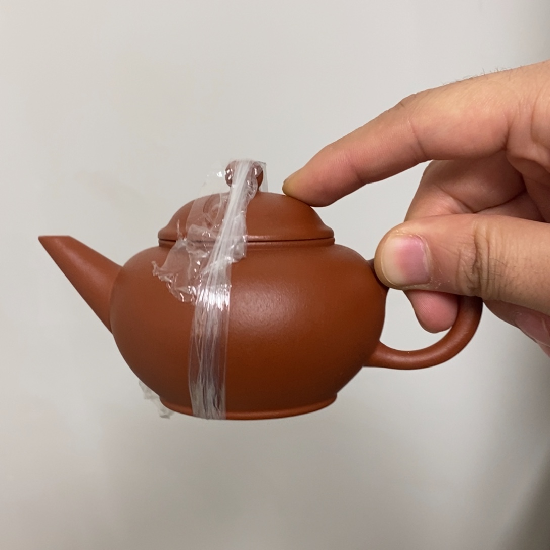 紫砂茶壶130毫升杨梅砂红泥水平