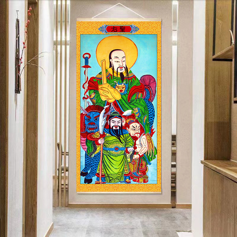 左师右圣神像画像张天师玄天上帝真武大帝挂画道场案子水路画
