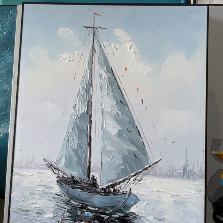 油画油画作品欣赏70.100带铝合金框