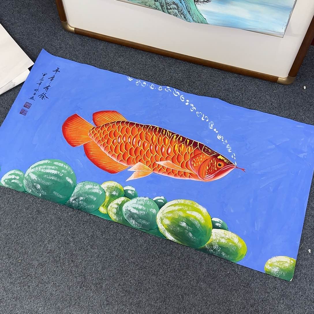 国画尺寸50X100手绘作品 