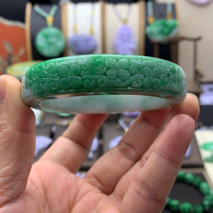 翡翠未镶嵌手链翡翠手镯56